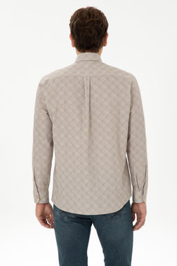 Erkek A__k Haki Uzun Kollu G_mlek - U.s. polo assn фото 5