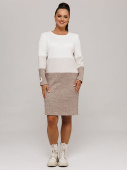 Платье Galean Style 915 беж с коричневым
