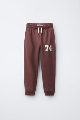 PANTAL?N JOGGING N?MERO BORDADO / Burgundy