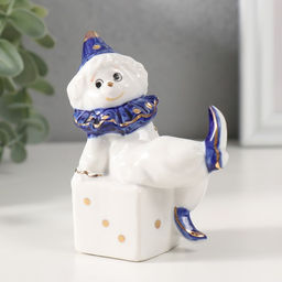 Фигурка керамика «Клоун на игральном кубике», кобальт, 4.4×7×9.5 см