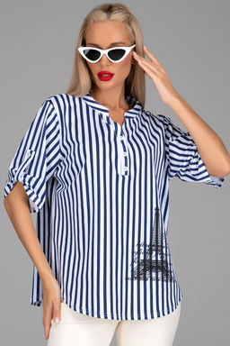 Рубашка Мулен Руж (полоска/эйфелевая башня) - Эльза фото 5