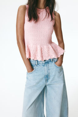 Top en punto pointelle con peplum - H&m фото 8