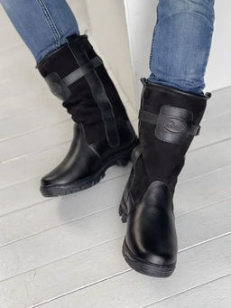 Монголки высокие черные, литая подошва