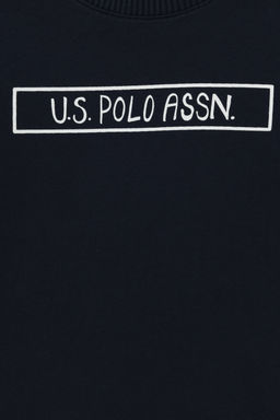 Свитшот U.S. Polo Assn для мальчика хлопок темно-синий  фото 6