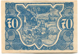 Банкнота 70 геллеров 1920 года Австрия  Фордерштойдер (нотгельд)