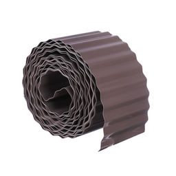 Лента бордюрная, 10 см×9 м, толщина 0.6 мм, пластиковая, гофра, тёмно-коричневая, Greengo