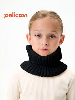 PELICAN, шарф (модель "снуд") для детей, Черный