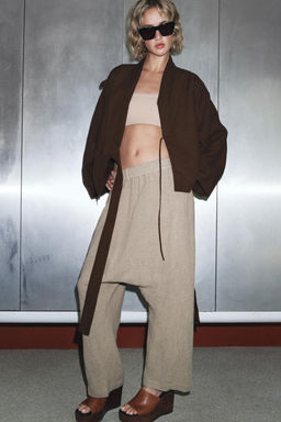 LIMITED EDITION 100% LINEN KIMONO JACKET - Zara фото 4