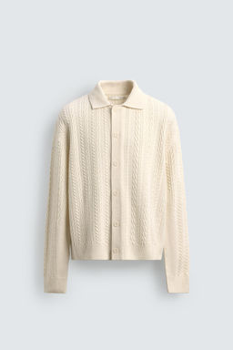 CABLE KNIT TEXTURED CARDIGAN - Zara фото 15