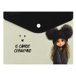 Цена за 2 шт. Папка для школьных тетрадей пластиковая Феникс+, арт. 72378/ 12 ДЕВЧОНКА В ШАПКЕ (полипропилен, форм