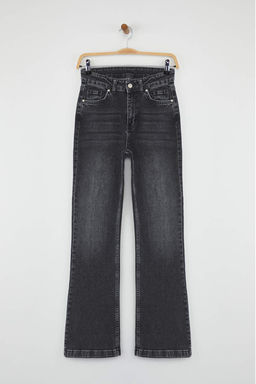 Antrasit Yuksek Bel Ispanyol Paca Flare Jeans TWOAW26JE00050 - Trendyolmilla фото 14