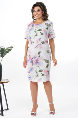 Платье ALANI 2352 молоко+цветы
