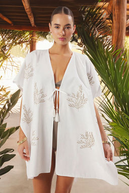 Siyah Mini Dokuma Nak?sl? Plaj Kimono&Kaftan TBESS25KM00012 - Trendyolmilla фото 10