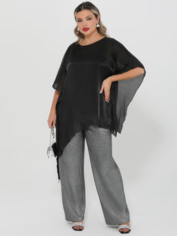 Блузка-накидка 0447-1с черный