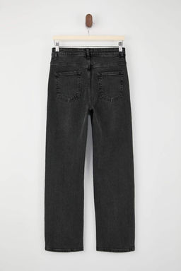 Siyah Yuksek Bel Az Esnek Straight Duz Kesim Jeans TWOSS26JE00095 - Trendyolmilla фото 2