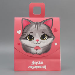 Пакет с формовым клапаном Котик, 23 27 11.5 см - Дарите счастье фото 3