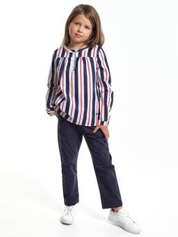 Блузка нарядная в полоску UD 4786 синий/красный - Mini maxi фото 6