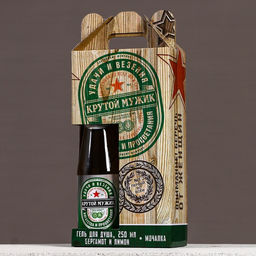 Подарочный набор Удачи и везения: гель для душа пиво 250 мл и мочалка для тела, Чистое счастье