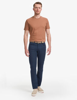 Lacivert Slim Fit Keten Kar___ml_ Kanvas Pantolon