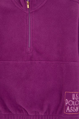 Фиолетовый флисовый свитшот для девочек с половиной молнии Неожиданная скидка в корзине - U.s. polo assn фото 5