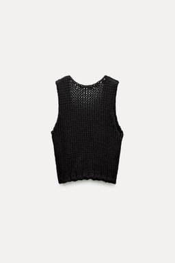 FLORAL KNIT CROCHET TOP - Zara фото 4