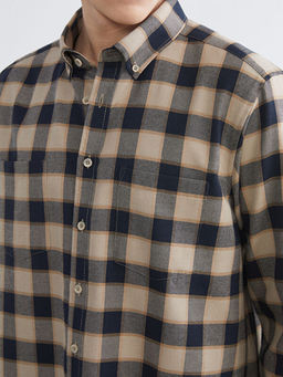 Uzun Kollu Ekose Desenli Erkek G?mlek