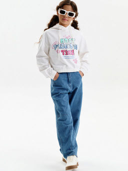 PELICAN, толстовка для девочек, Молочный  фото 4