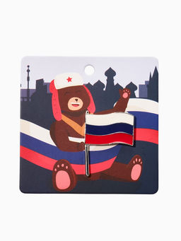 Цена за 2 шт. Значок «Флаг России», триколор в серебре