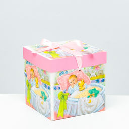 Цена за 12 шт. Коробка Самосборная Детская Девочкам 15х15х15 см