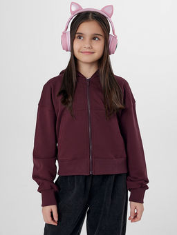 Толстовка для девочек бордовая на молнии - Mark formelle фото 7