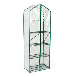 Парник-стеллаж, 5 полок, 190×65×40 см, металлический каркас d=16 мм, чехол спанбонд 60 г/м², дверь из плёнки 100 мкм