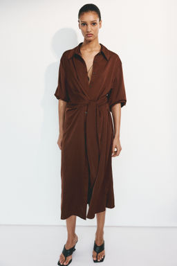 Vestido camisero con lazada - H&m фото 5