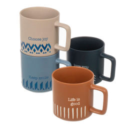 Набор кружек 4 пр. 350 мл JEWEL Этюд (new bone) фарфор арт. ПС0046-22