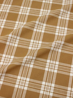 Вареный (стираный) хлопок Клетка цв.песочно-горчичный, ш.2.52м, хлопок-100%, 125гр/м.кв
