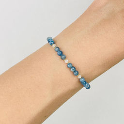 Браслет из Аквамарина и Лунного камня 18 см +