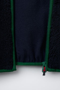 COLOUR BLOCK FAUX SHEARLING JACKET WITH HOOD - Zara фото 7