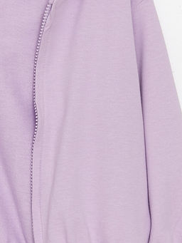 Kap??onlu Uzun Kollu K?z Bebek Fermuarl? Sweatshirt