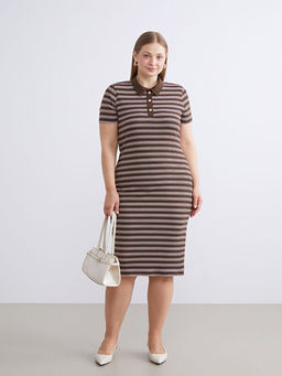 Polo Yaka ?izgili Elbise