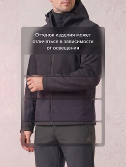 Мужской костюм из софтшелла с флисом и мембраной утепленный черного цвета 09613_2Ch
