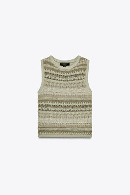 TEXTURED KNIT SLEEVELESS TOP - Zara фото 4