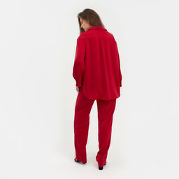 Костюм женский (рубашка, брюки) MINAKU: Silk pleasure, размер 50, красный