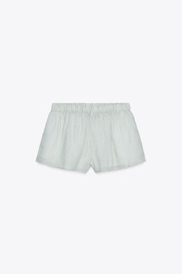 STRIPED GAUZE PYJAMA SHORTS - Zara фото 6