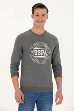 Мужской свитшот антрацитового меланжа Неожиданная скидка в корзине - U.s. polo assn фото 3