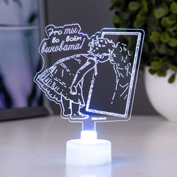 Светильник 3D RISALUX «Девочка», LED-ночник, RGB 6 цветов, от батареек LR1130 3 шт., 9×9.5 см