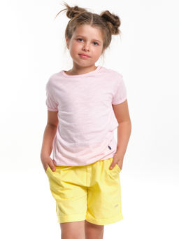 Комплект для девочки с шортами UD 6483/7936 розовый/желтый - Mini maxi фото 4