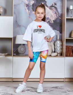 Велосипедки для девочки ГРАФФИТИ цв.Чёрный НЕОН - Ketmin фото 2