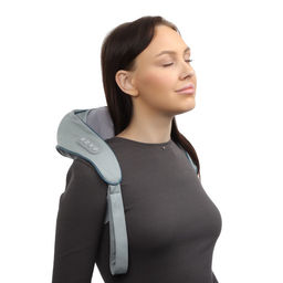Массажёр для спины и шеи LEM-29, наплечный, ИК подогрев, серый