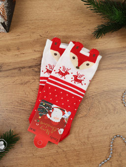 Носки р. 35-40 Новый год короткие / L819 / уп 10/1200/ ОДНА ПАРА/ МАРКА