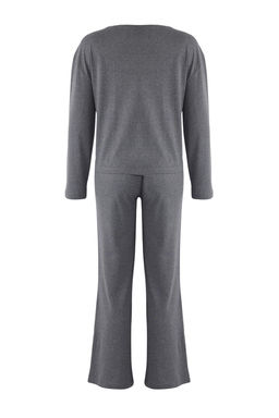 Antrasit Y?ld?z Nak?sl? Orme Pijama Tak?m? THMAW26PT00012 - Trendyolmilla фото 8