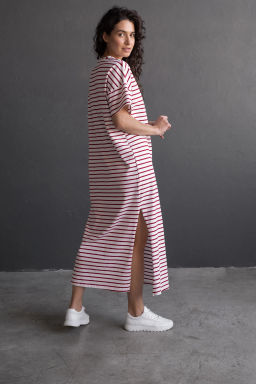 Платье-футболка ПЛ 129п-2 (170, 176) Экрю / Красный - T.C.T фото 7